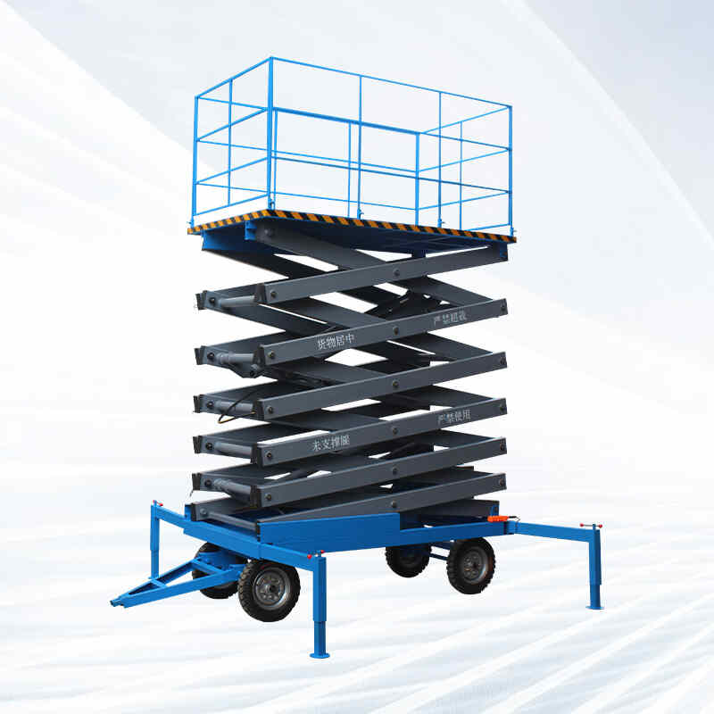 電動液壓升降機自行移（yí）動式小型登高（gāo）車防墜室內全自（zì）動剪叉升降平台